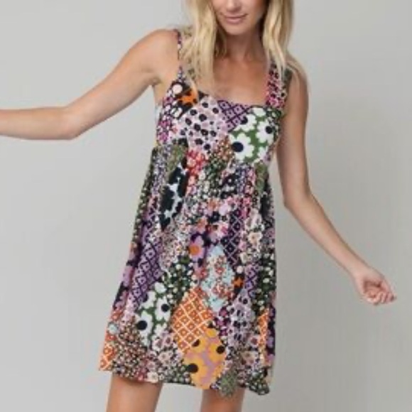 Natural Life Patchwork Floral Mini Dress – Size L - Picture 8 of 8